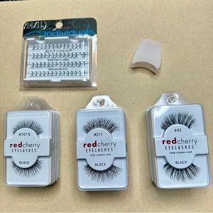 Ardell and Red Cherry Eyelashes 14 NEW PAIRS + Individual Lashes